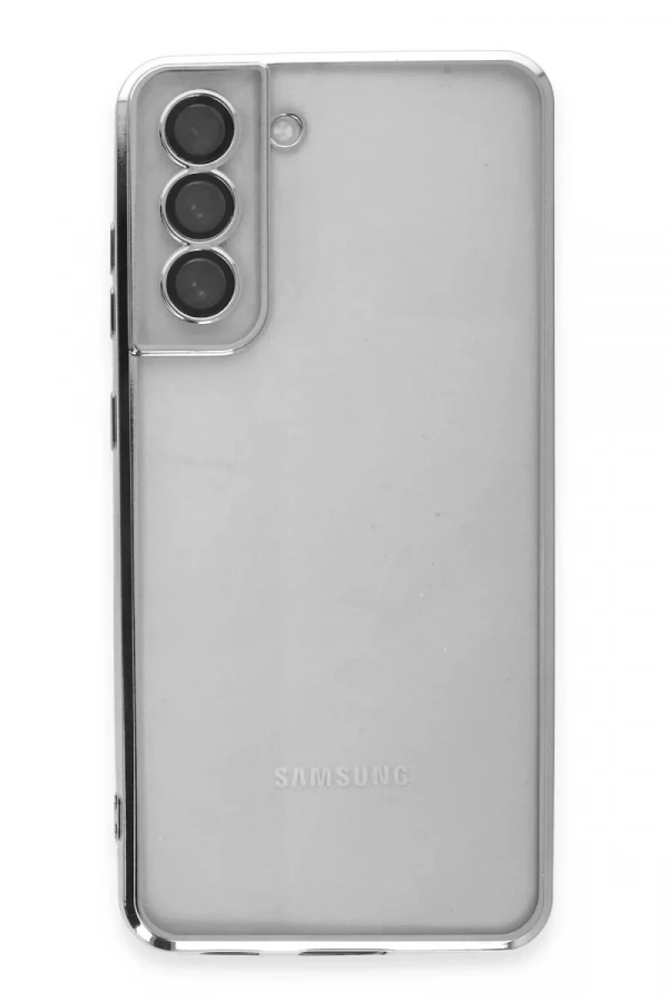 Samsung Galaxy S21 FE Kılıf Lensli Silikon - Gümüş