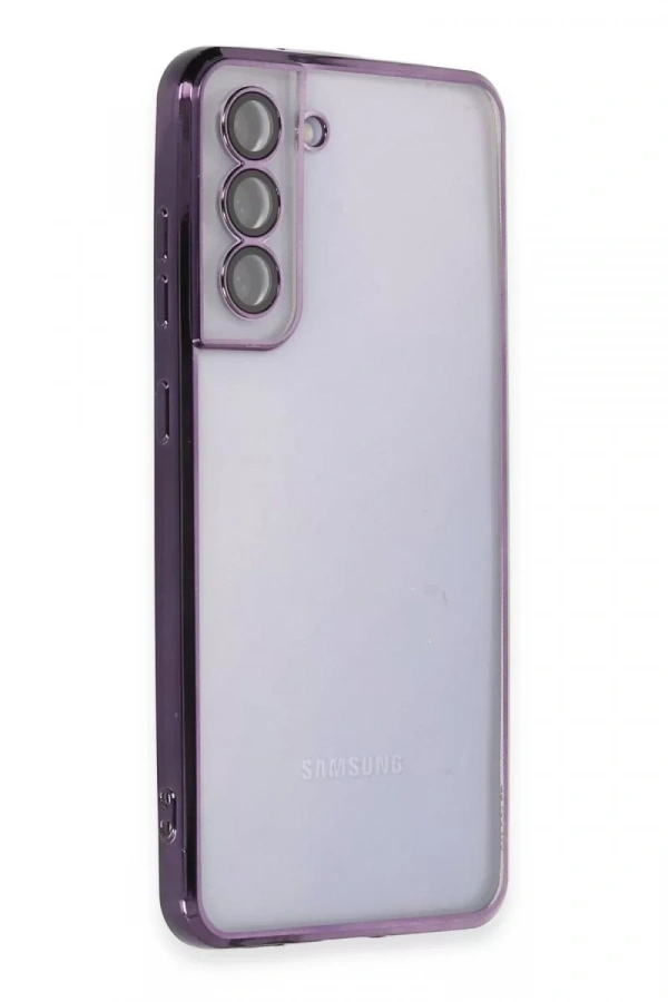Samsung Galaxy S21 FE Kılıf Lensli Silikon - Mor
