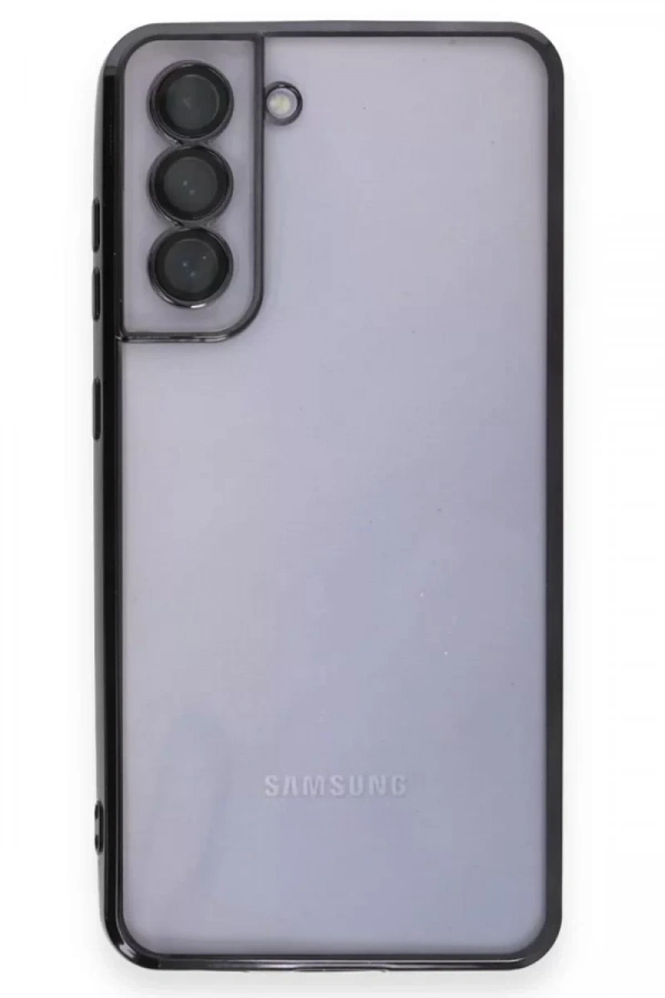 Samsung Galaxy S21 FE Kılıf Lensli Silikon - Siyah