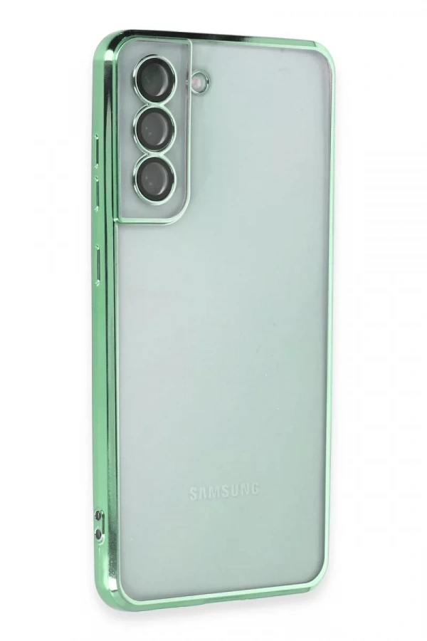 Samsung Galaxy S21 FE Kılıf Lensli Silikon - Yeşil