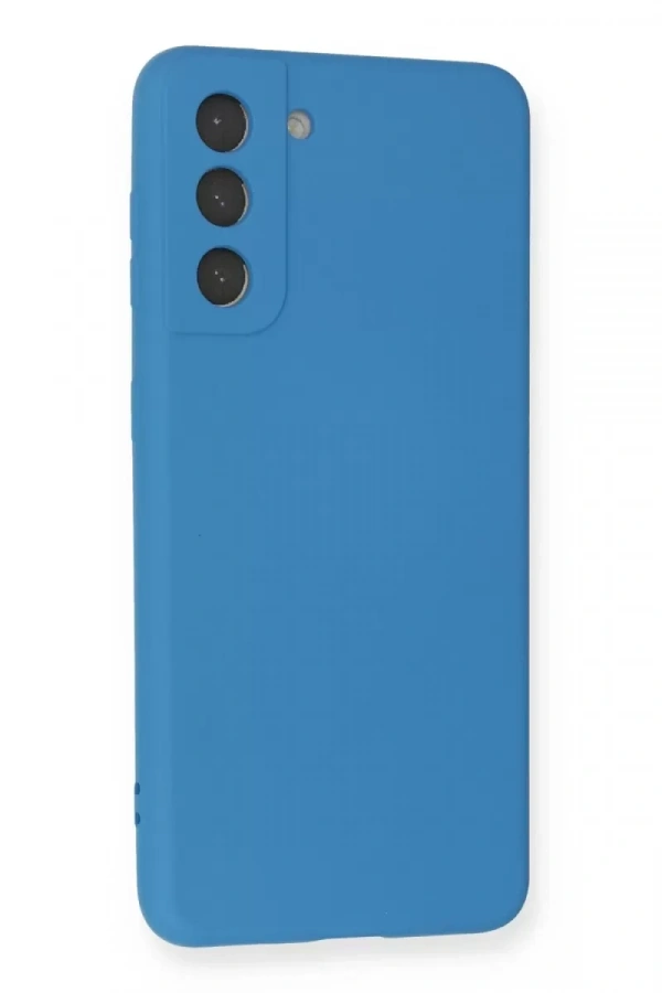 Samsung Galaxy S21 Kılıf Nano içi Kadife Silikon - Mavi