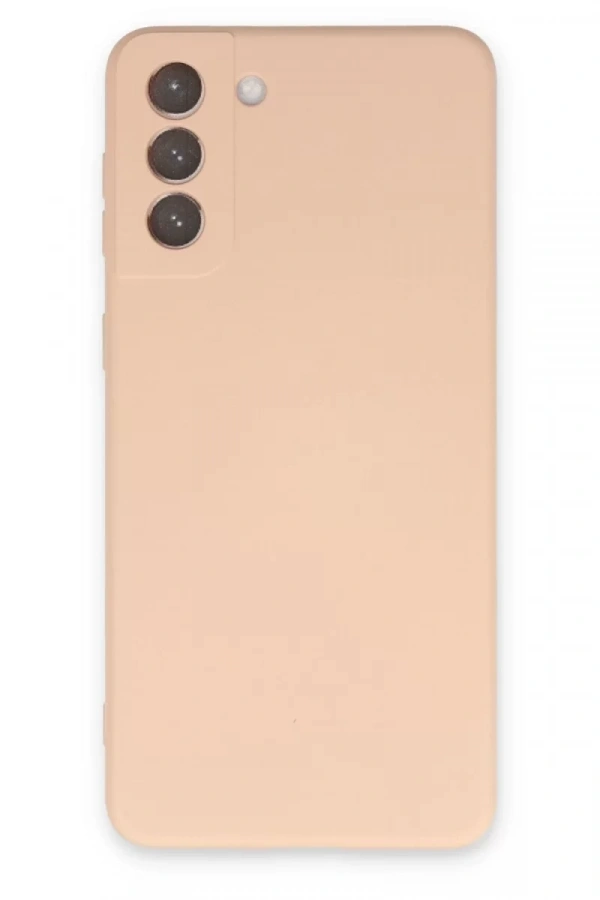 Samsung Galaxy S21 Plus Kılıf Nano içi Kadife Silikon - Pudra