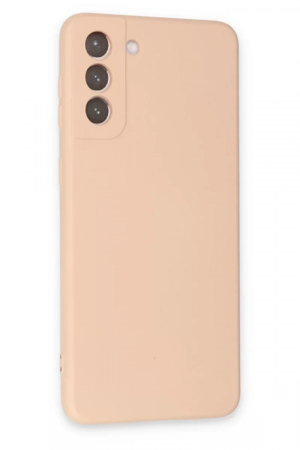 Samsung Galaxy S21 Plus Kılıf Nano içi Kadife Silikon - Pudra