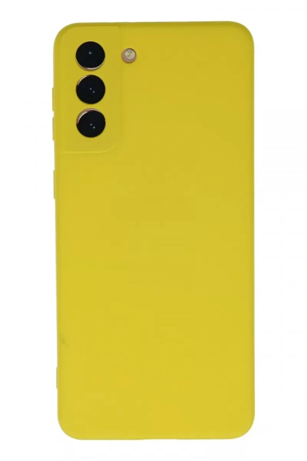 Samsung Galaxy S21 Plus Kılıf Nano içi Kadife Silikon - Sarı