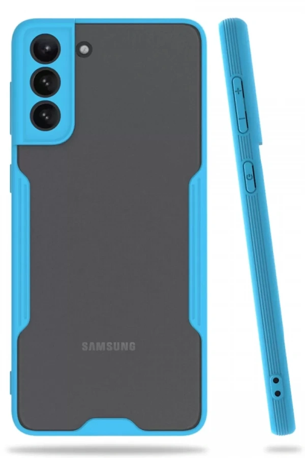 Samsung Galaxy S21 Plus Kılıf Platin Silikon - Mavi