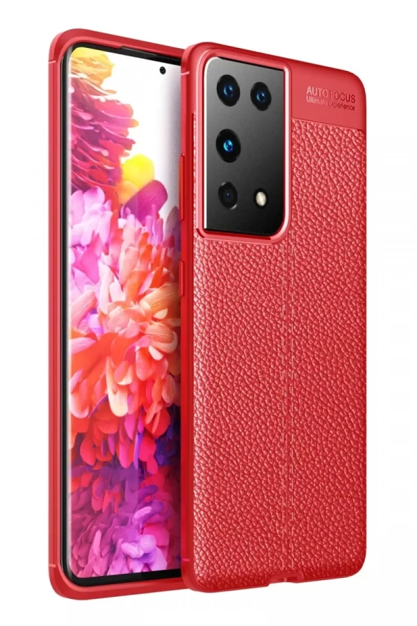 Samsung Galaxy S21 Ultra Kılıf Auto Focus Kapak - Kırmızı