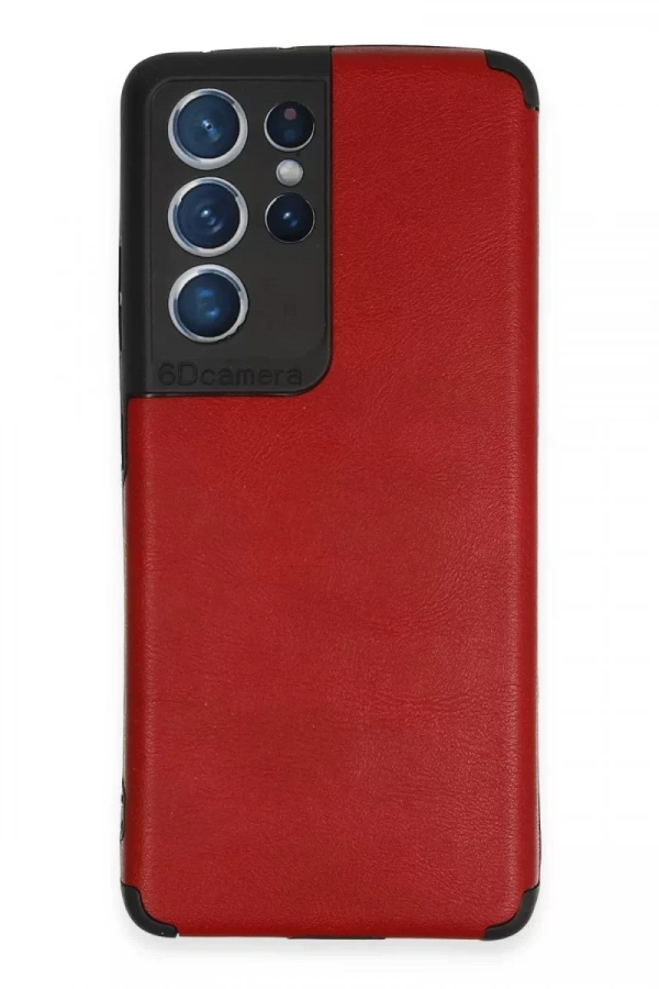 Samsung Galaxy S21 Ultra Kılıf Loop Deri Silikon - Kırmızı