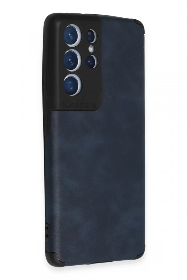 Samsung Galaxy S21 Ultra Kılıf Loop Deri Silikon - Lacivert