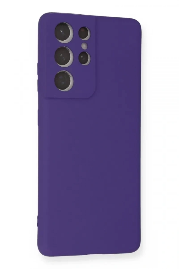 Samsung Galaxy S21 Ultra Kılıf Nano içi Kadife Silikon - Mor