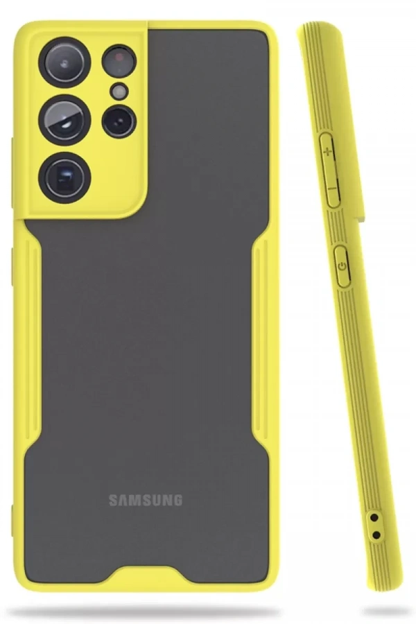 Samsung Galaxy S21 Ultra Kılıf Platin Silikon - Sarı