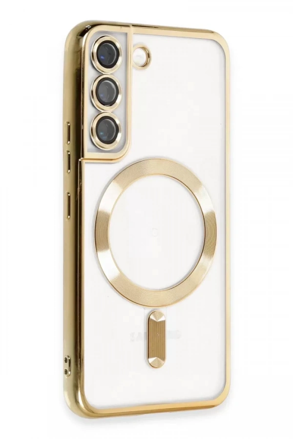 Samsung Galaxy S22 Kılıf Kross Magneticsafe Kapak - Gold