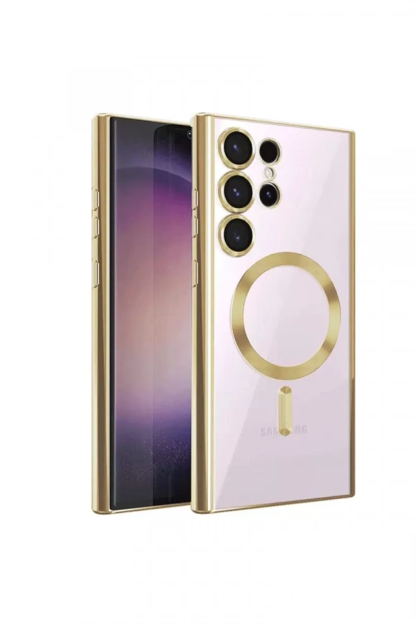 Samsung Galaxy S22 Ultra Kılıf Kross Magneticsafe Kapak - Gold