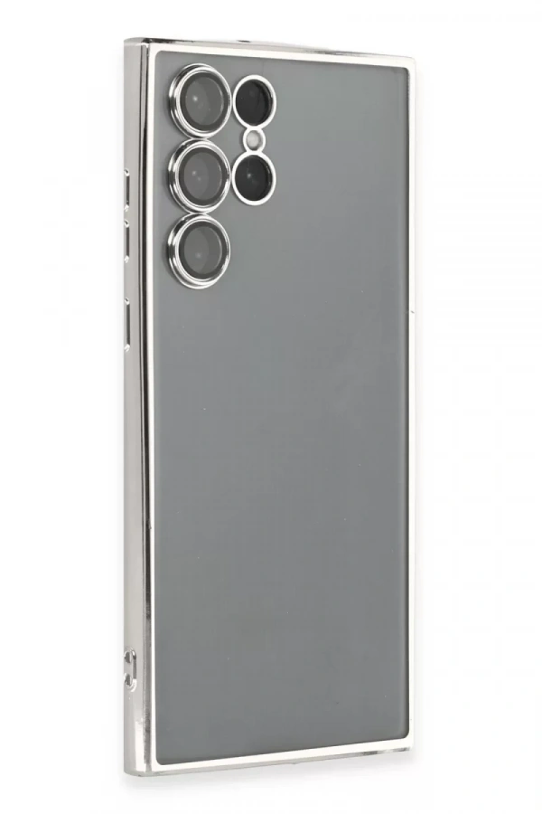 Samsung Galaxy S22 Ultra Kılıf Lensli Silikon - Gümüş