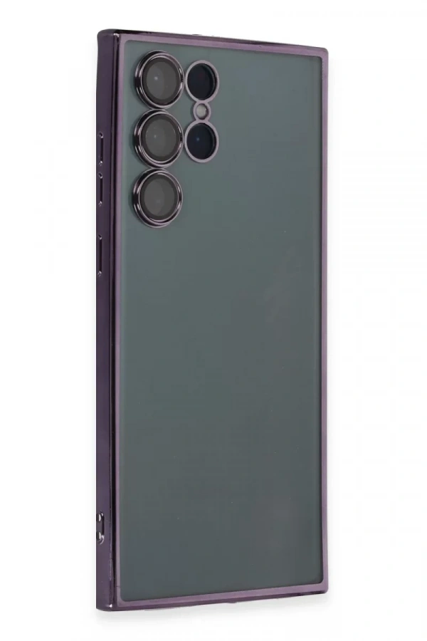 Samsung Galaxy S22 Ultra Kılıf Lensli Silikon - Mor