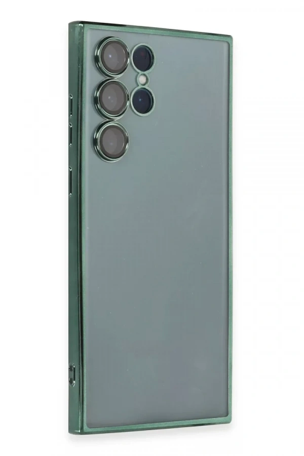 Samsung Galaxy S22 Ultra Kılıf Lensli Silikon - Yeşil
