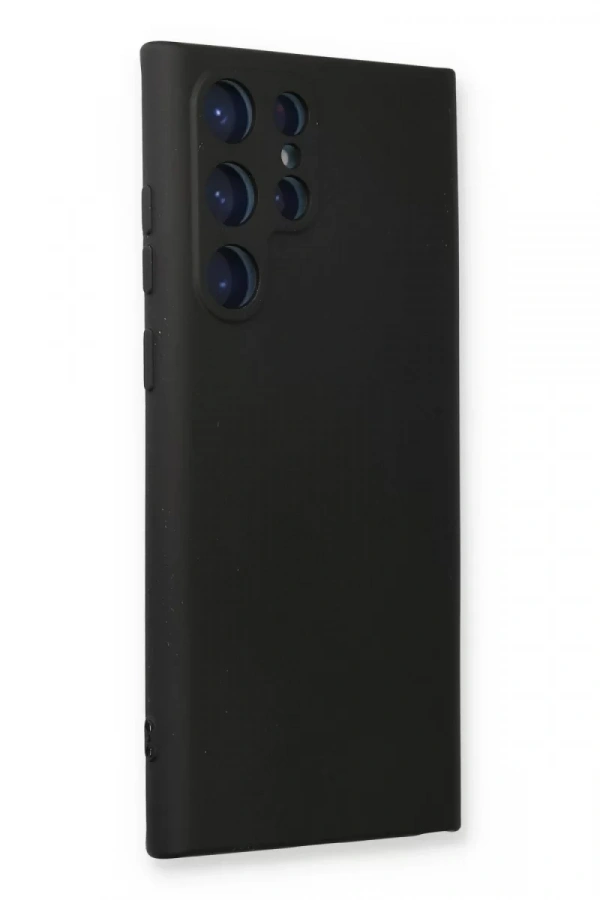 Samsung Galaxy S22 Ultra Kılıf Nano içi Kadife Silikon - Siyah