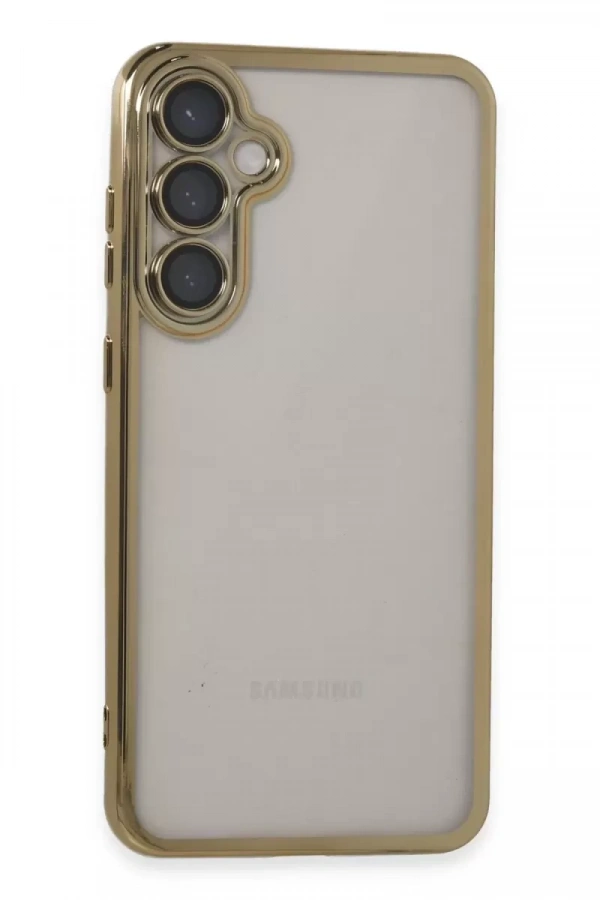 Samsung Galaxy S23 FE Kılıf Lensli Silikon - Gold