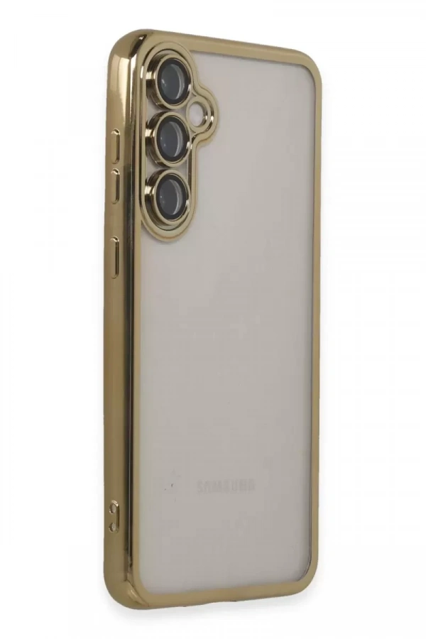 Samsung Galaxy S23 FE Kılıf Lensli Silikon - Gold