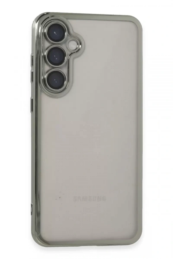 Samsung Galaxy S23 FE Kılıf Lensli Silikon - Gümüş