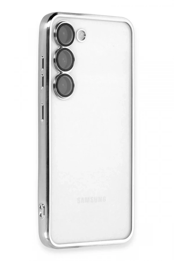 Samsung Galaxy S23 Plus Kılıf Lensli Silikon - Gümüş