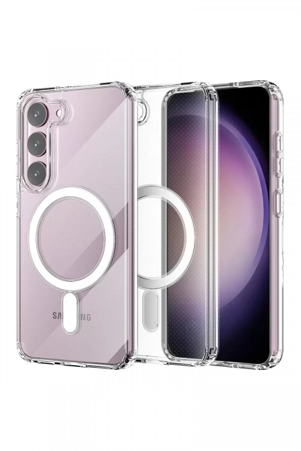 Samsung Galaxy S23 Plus Kılıf Magneticsafe Şeffaf Silikon - Şeffaf