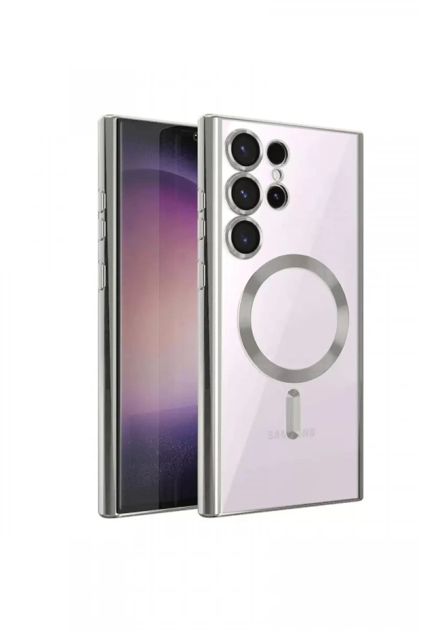 Samsung Galaxy S23 Ultra Kılıf Kross Magneticsafe Kapak - Gümüş