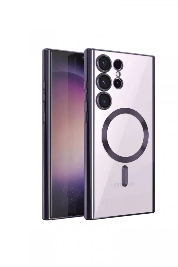 Samsung Galaxy S23 Ultra Kılıf Kross Magneticsafe Kapak - Mor