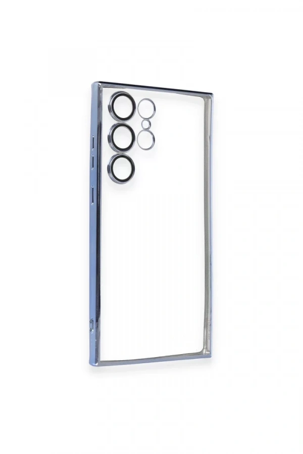 Samsung Galaxy S23 Ultra Kılıf Lensli Silikon - Açık Mavi