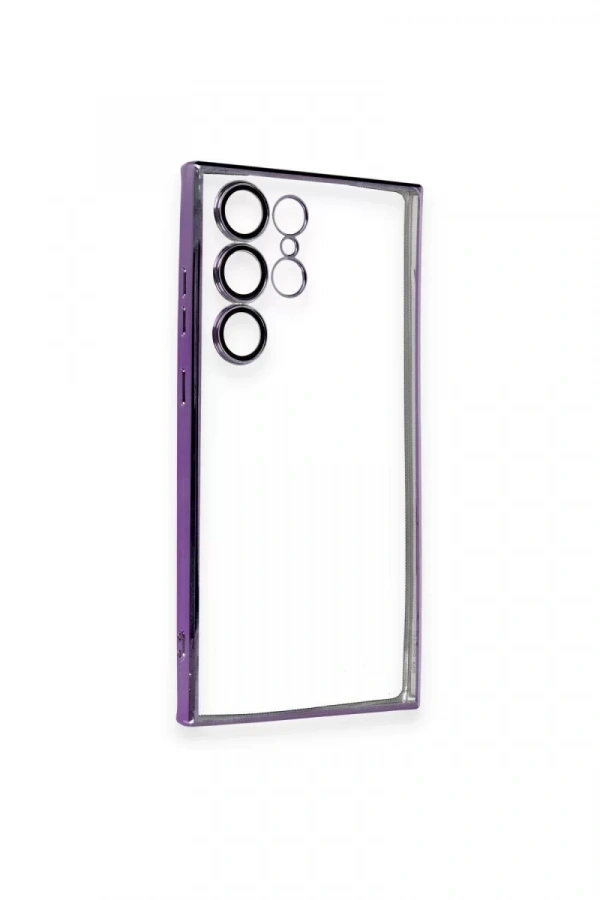 Samsung Galaxy S23 Ultra Kılıf Lensli Silikon - Mor