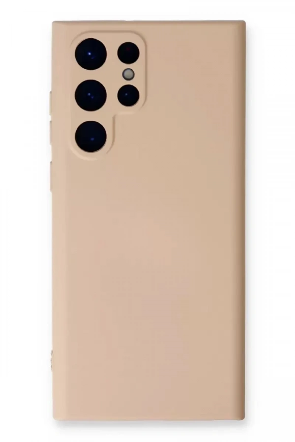 Samsung Galaxy S23 Ultra Kılıf Nano içi Kadife Silikon - Pudra