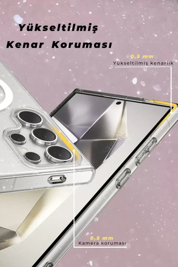 Samsung Galaxy S23 Ultra Kılıf Star Magsafe Kapak - Şeffaf