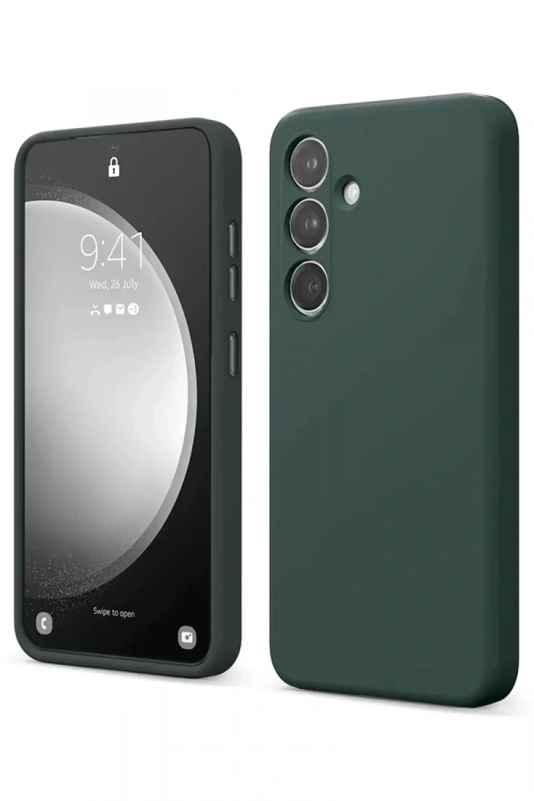 Samsung Galaxy S24 FE Kılıf First Silikon - Koyu Yeşil