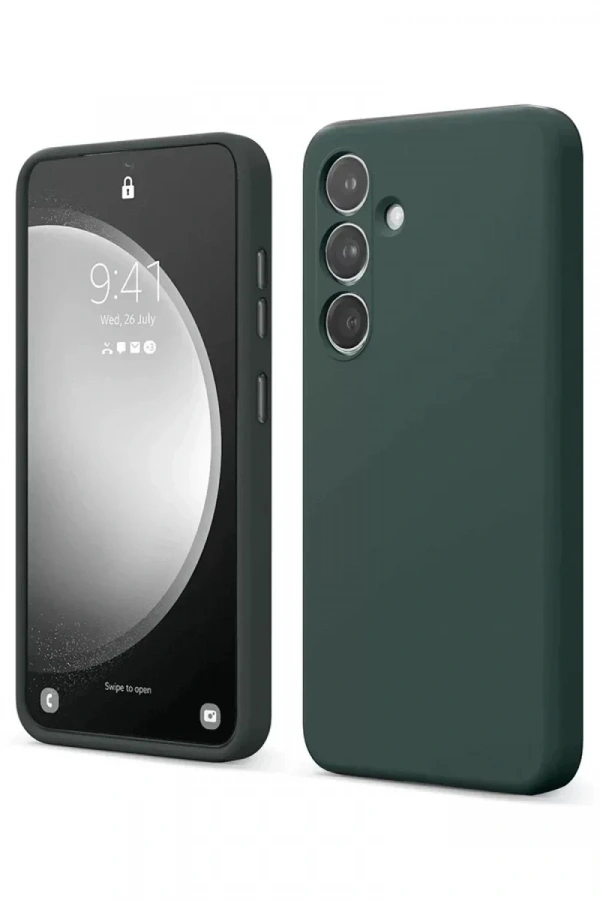 Samsung Galaxy S24 FE Kılıf First Silikon - Koyu Yeşil
