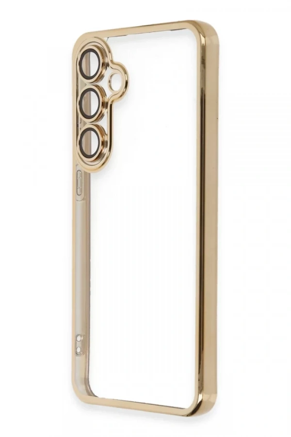 Samsung Galaxy S24 FE Kılıf Lensli Silikon - Gold