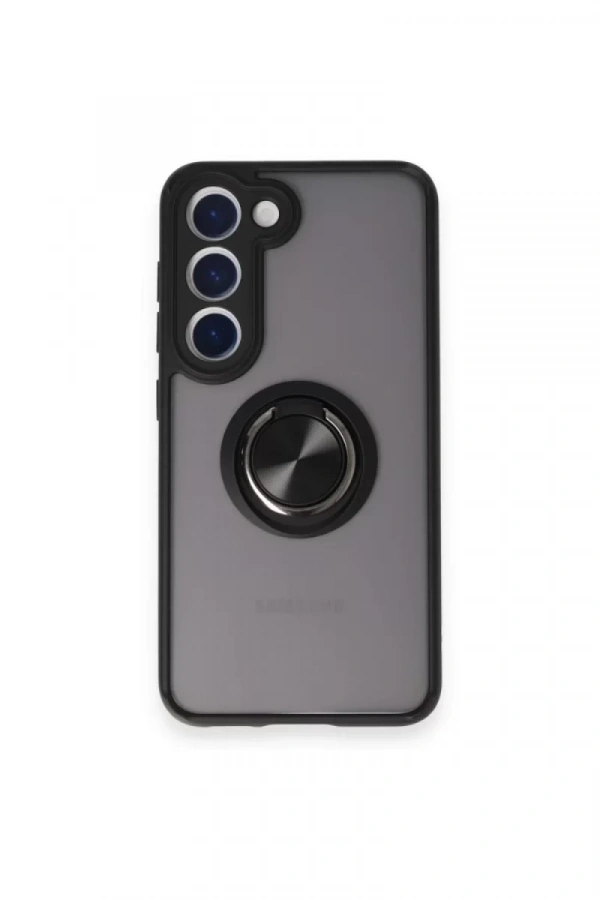 Samsung Galaxy S24 FE Kılıf Montreal Yüzüklü Silikon Kapak - Siyah