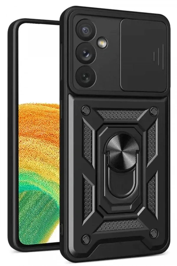 Samsung Galaxy S24 FE Pars Lens Yüzüklü Silikon - Siyah