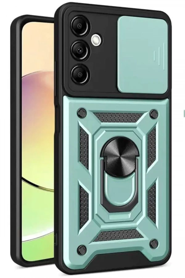 Samsung Galaxy S24 FE Pars Lens Yüzüklü Silikon - Yeşil