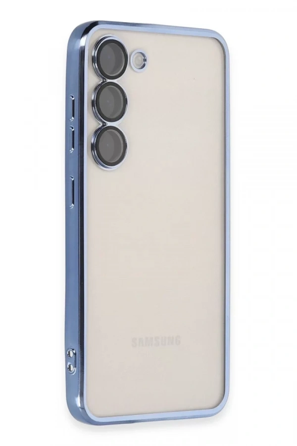 Samsung Galaxy S24 Kılıf Lensli Silikon - Açık Mavi