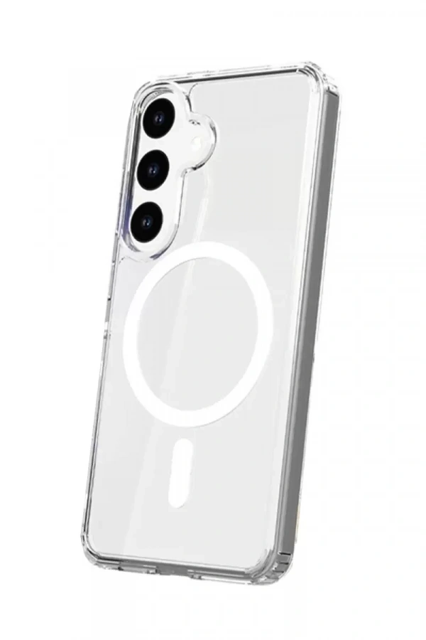 Samsung Galaxy S24 Kılıf Magneticsafe Şeffaf Silikon - Şeffaf