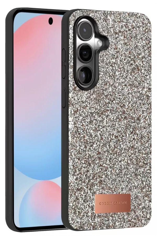 Samsung Galaxy S24 Plus Bright Simli Kapak - Gümüş
