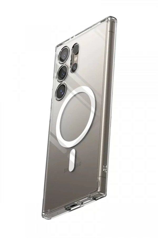 Samsung Galaxy S24 Ultra Kılıf Magneticsafe Şeffaf Silikon - Şeffaf