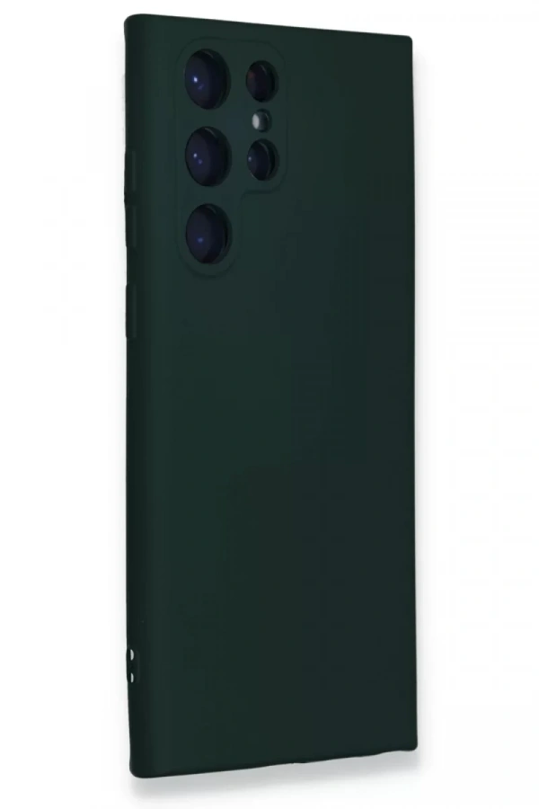 Samsung Galaxy S24 Ultra Kılıf Nano içi Kadife Silikon - Koyu Yeşil