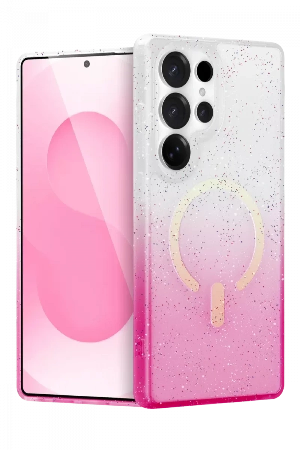 Samsung Galaxy S24 Ultra Pummel Shiny Magsafe Kapak - Pembe