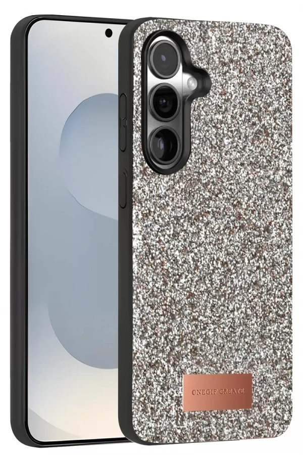 Samsung Galaxy S25 Bright Simli Kapak - Gümüş