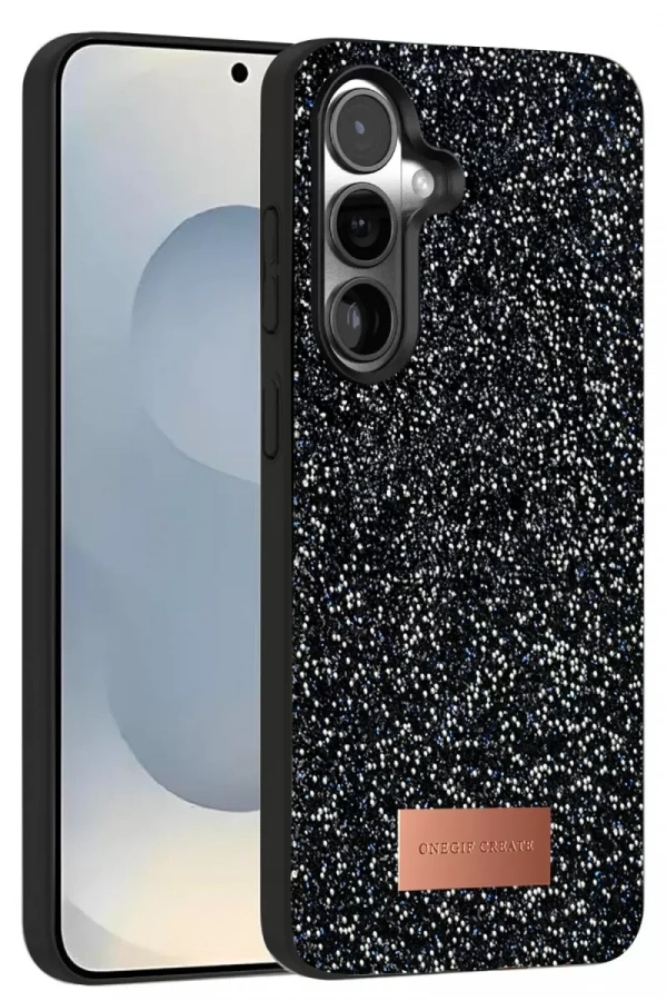 Samsung Galaxy S25 Bright Simli Kapak - Siyah