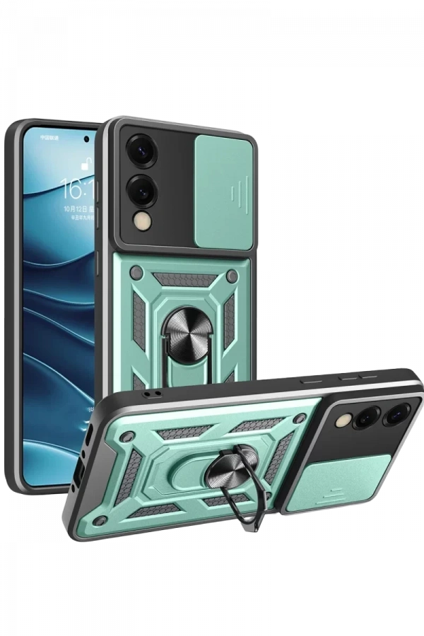 Samsung Galaxy S25 Edge Pars Lens Yüzüklü Silikon - Yeşil