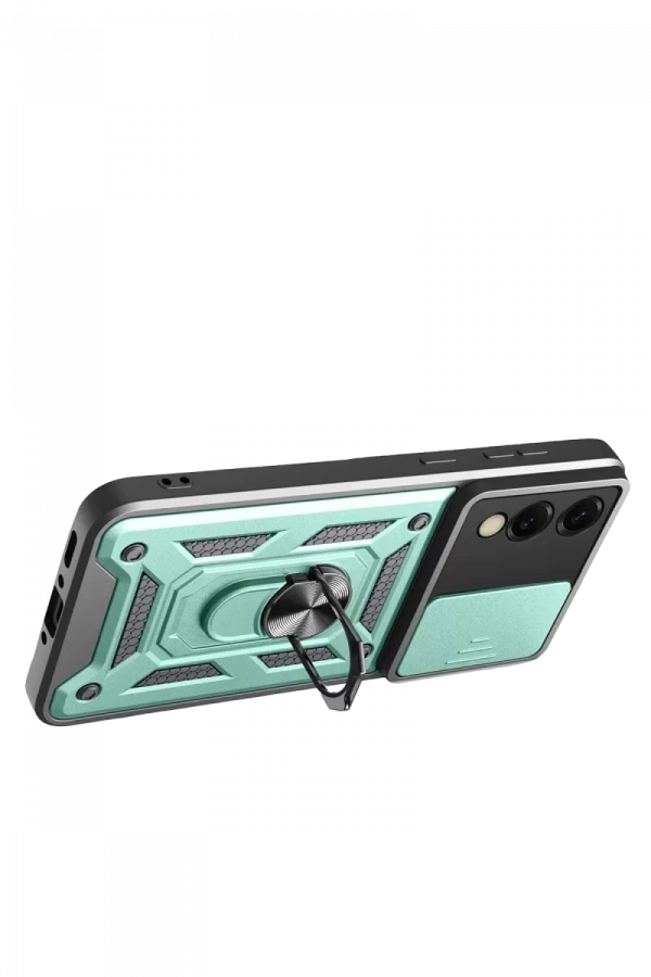 Samsung Galaxy S25 Edge Pars Lens Yüzüklü Silikon - Yeşil