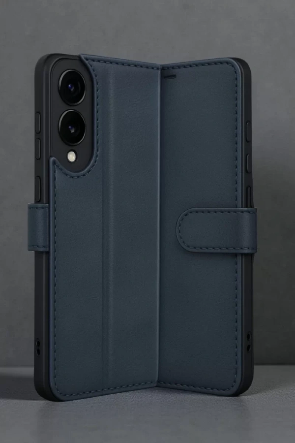 Samsung Galaxy S25 Edge Trend S Plus Kapaklı Kılıf - Lacivert
