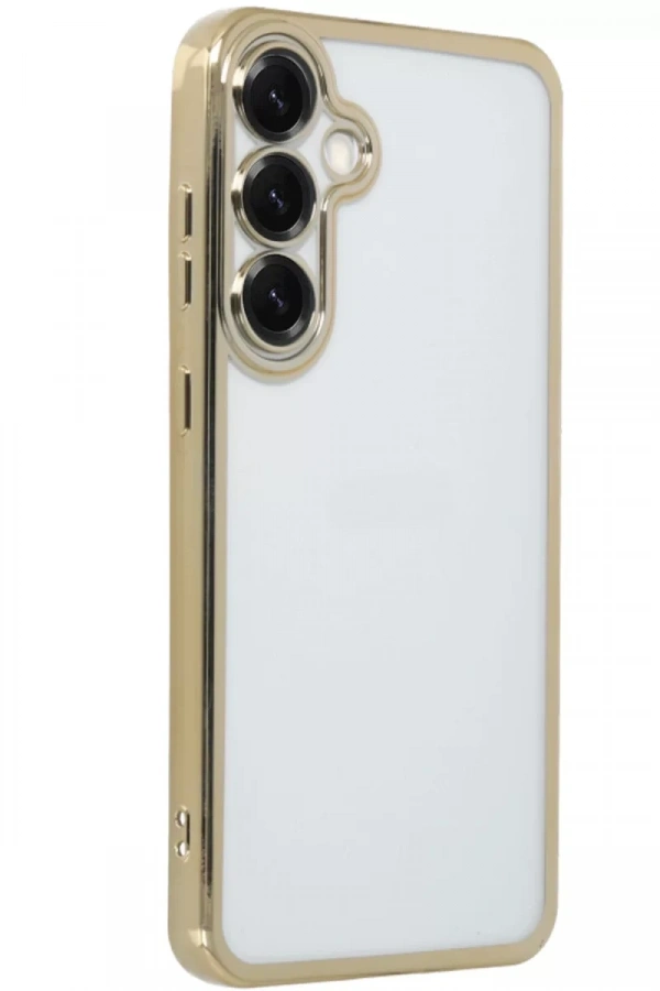 Samsung Galaxy S25 Kılıf Lensli Silikon - Gold