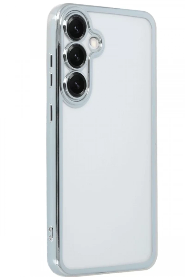 Samsung Galaxy S25 Kılıf Lensli Silikon - Gümüş